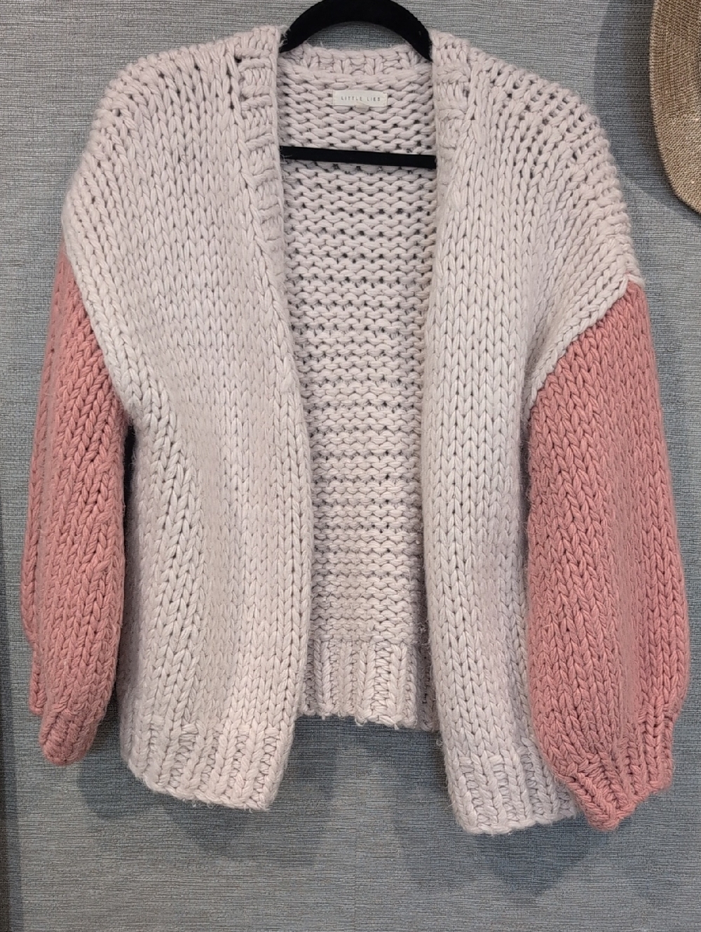 Little Lies Mae Colorblock Chunky Open-Front Cardigan Sweater